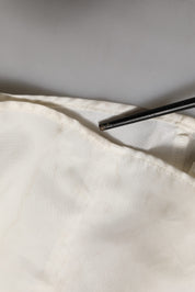 Ivory White Sleeveless Maxi Cupro Viscose Dress