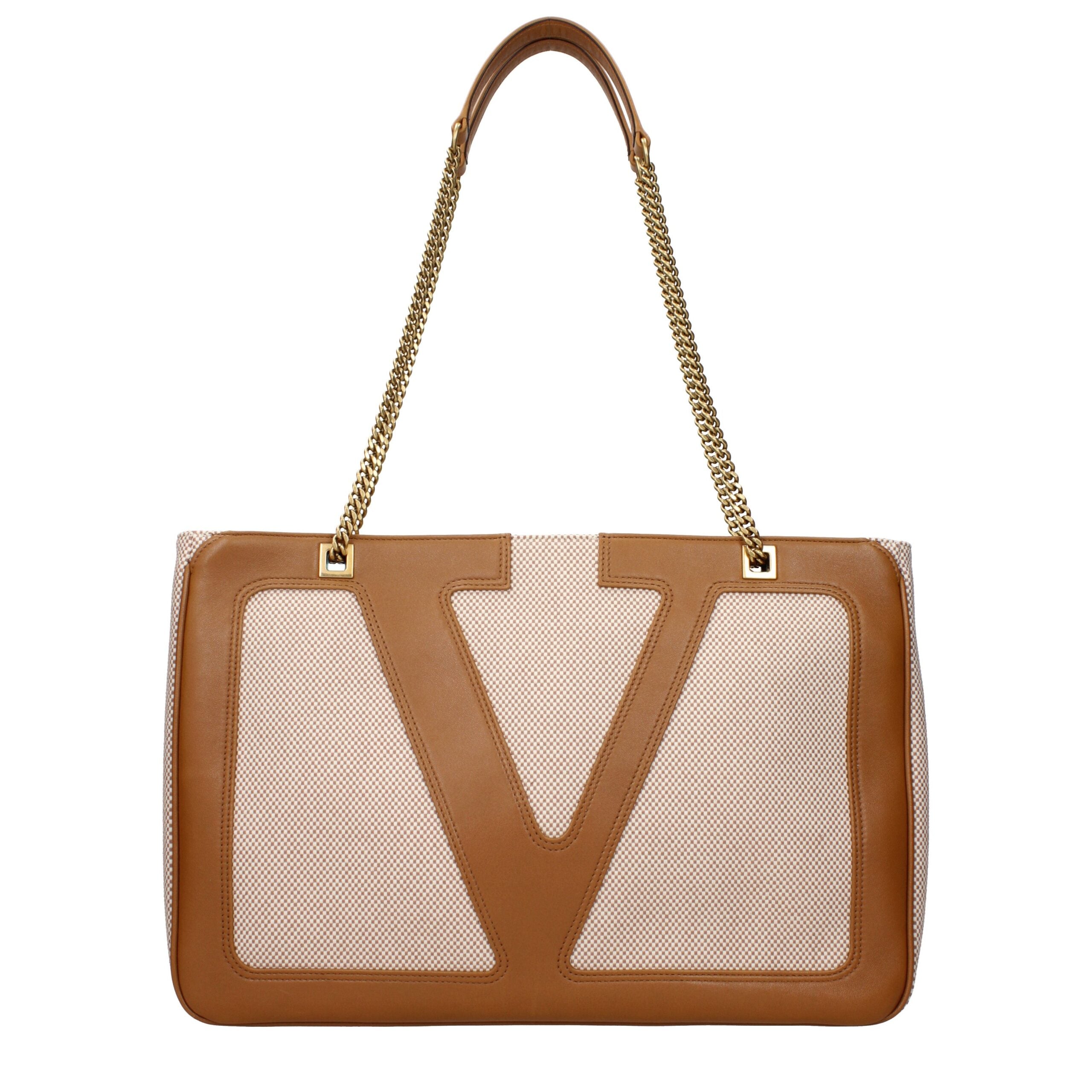 Beige Fabric Shoulder Bags