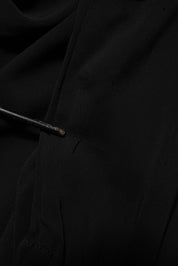 Black Viscose Blend Shirt Style Belted  Dress