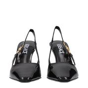 Black Leather High Heel Pumps