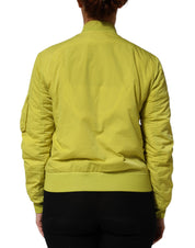 Yellow Polyamide Zipper Bomber Women’s Jacket