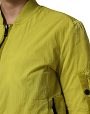 Yellow Polyamide Zipper Bomber Women’s Jacket