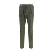 Green Cotton Casual Pants