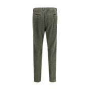 Green Cotton Casual Pants