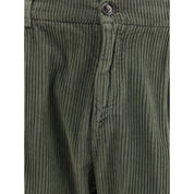 Green Cotton Casual Pants