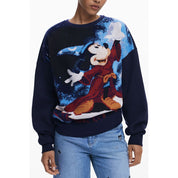 Blue Cotton Women Sweater