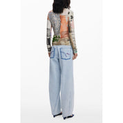 Beige Viscose Women T-Shirt