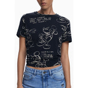 Black Cotton Women T-Shirt