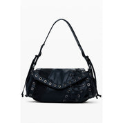Black Polyethylene Women Handbag