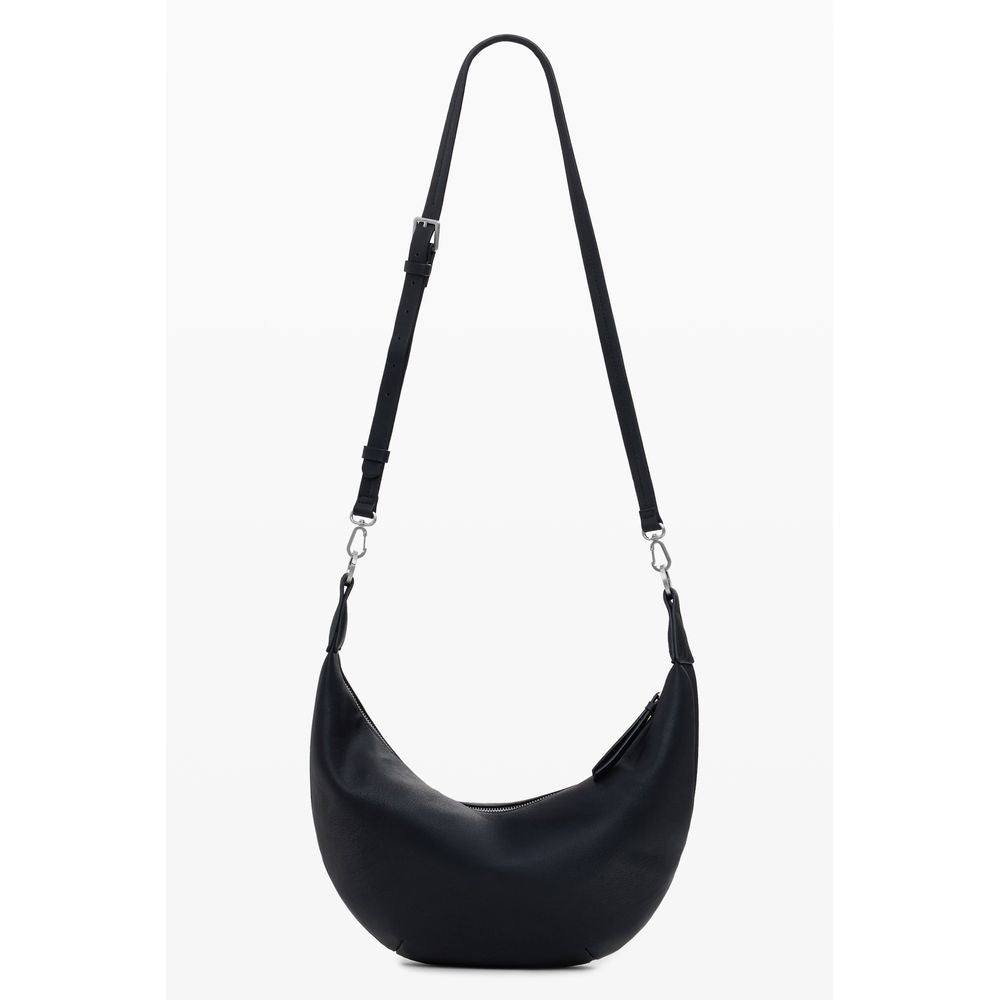 Black Polyurethane Women Handbag