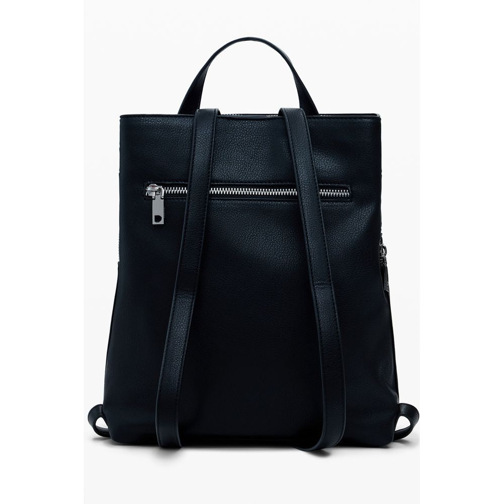 Nero Polyurethane Women Mini Backpack