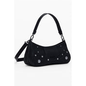 Black Polyurethane Women Handbag