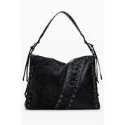 Nero Polyurethane Women Handbag