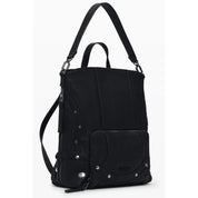Black Polyurethane Women Mini Backpack
