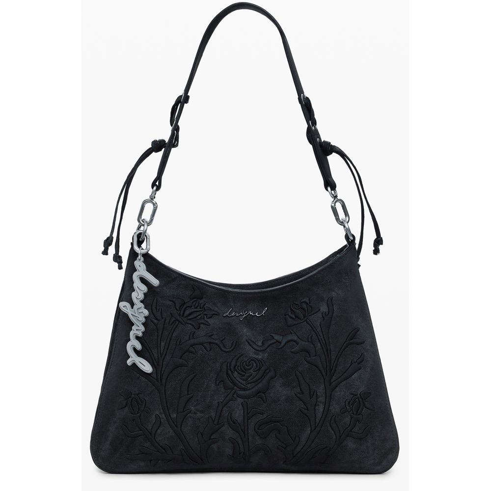 Black Polyurethane Women Handbag