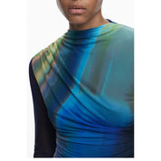 Blue Polyester Women Dress