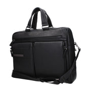 Black Leather Business And Laptop Bag