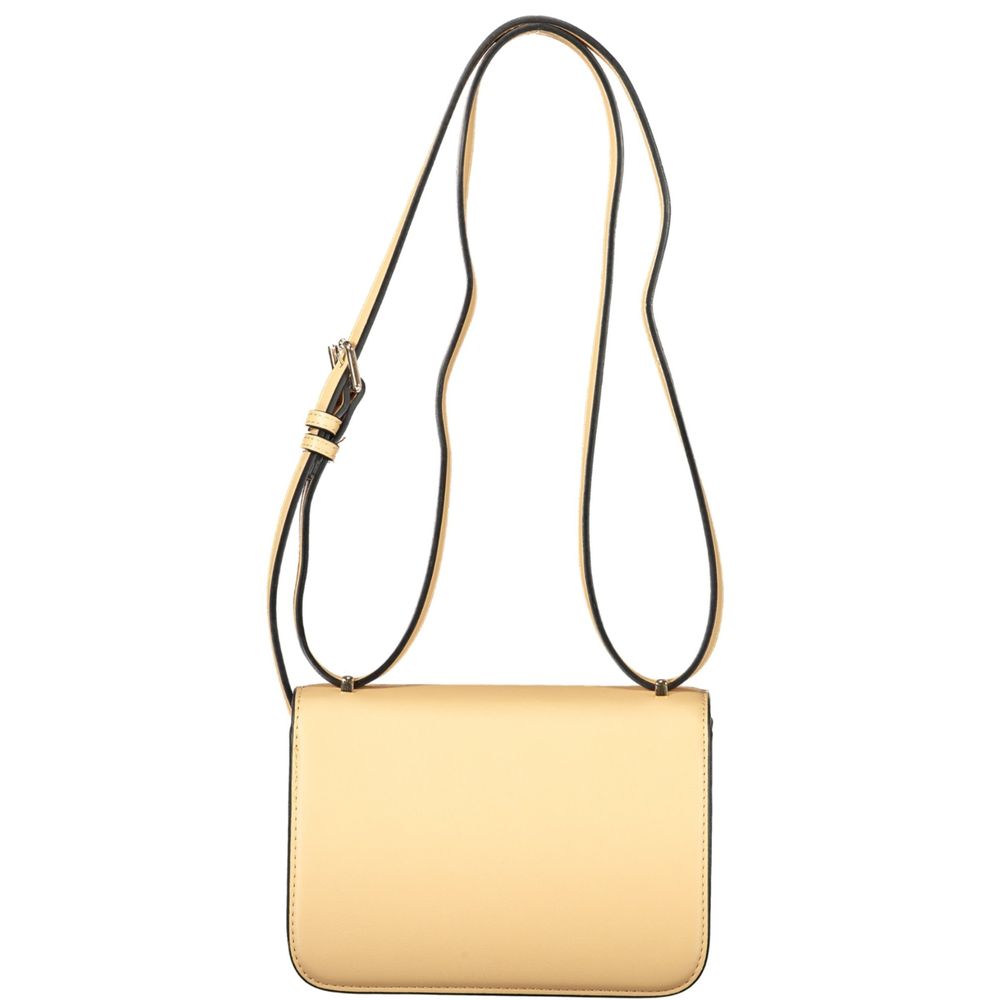 Beige Polyurethane Women Handbag