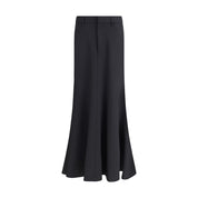 Godet Maxi Skirt in virgin wool