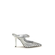 Silver Leather High Heel Pumps