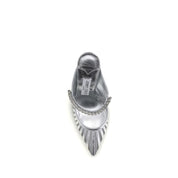 Silver Leather High Heel Pumps