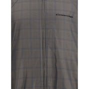 Zipped Jacket with Brown and Blue checked motif