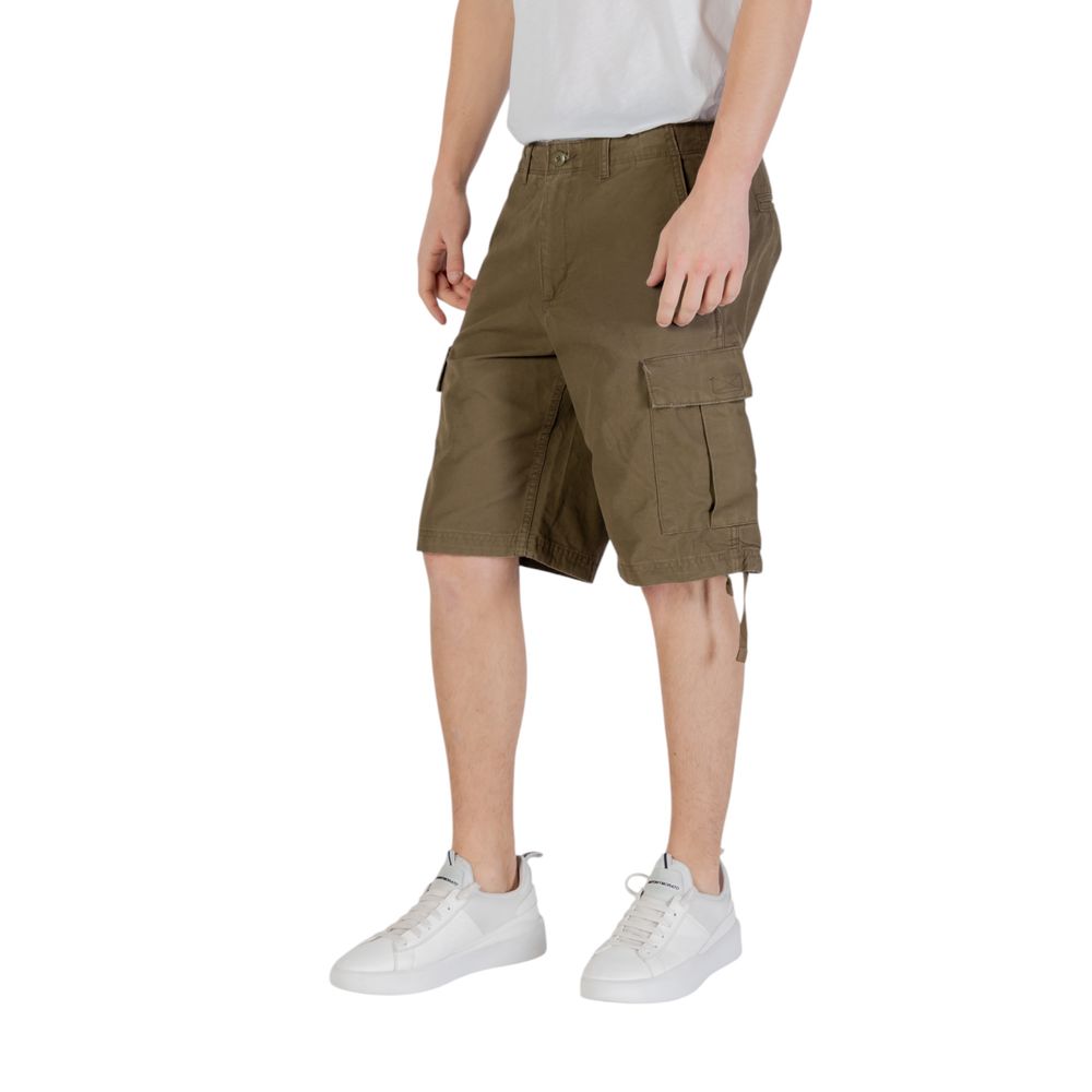 Green Cotton Bermuda Shorts