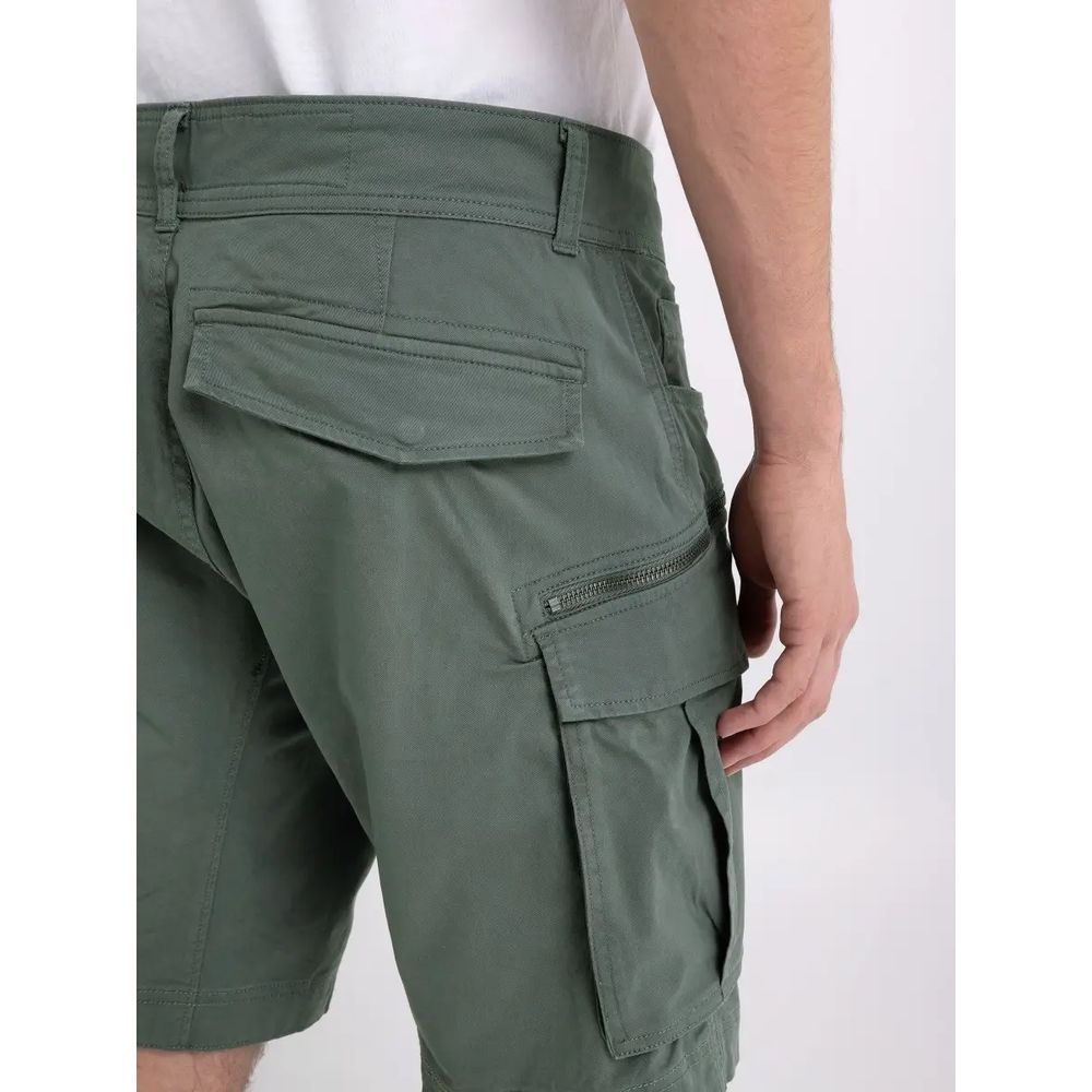 Green Cotton Bermuda Shorts