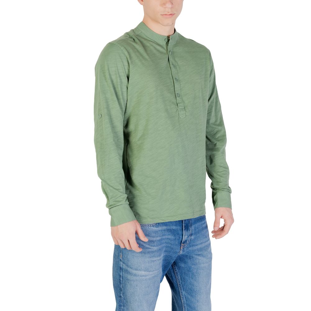 Bicolor Cotton Long Sleeve T-Shirt