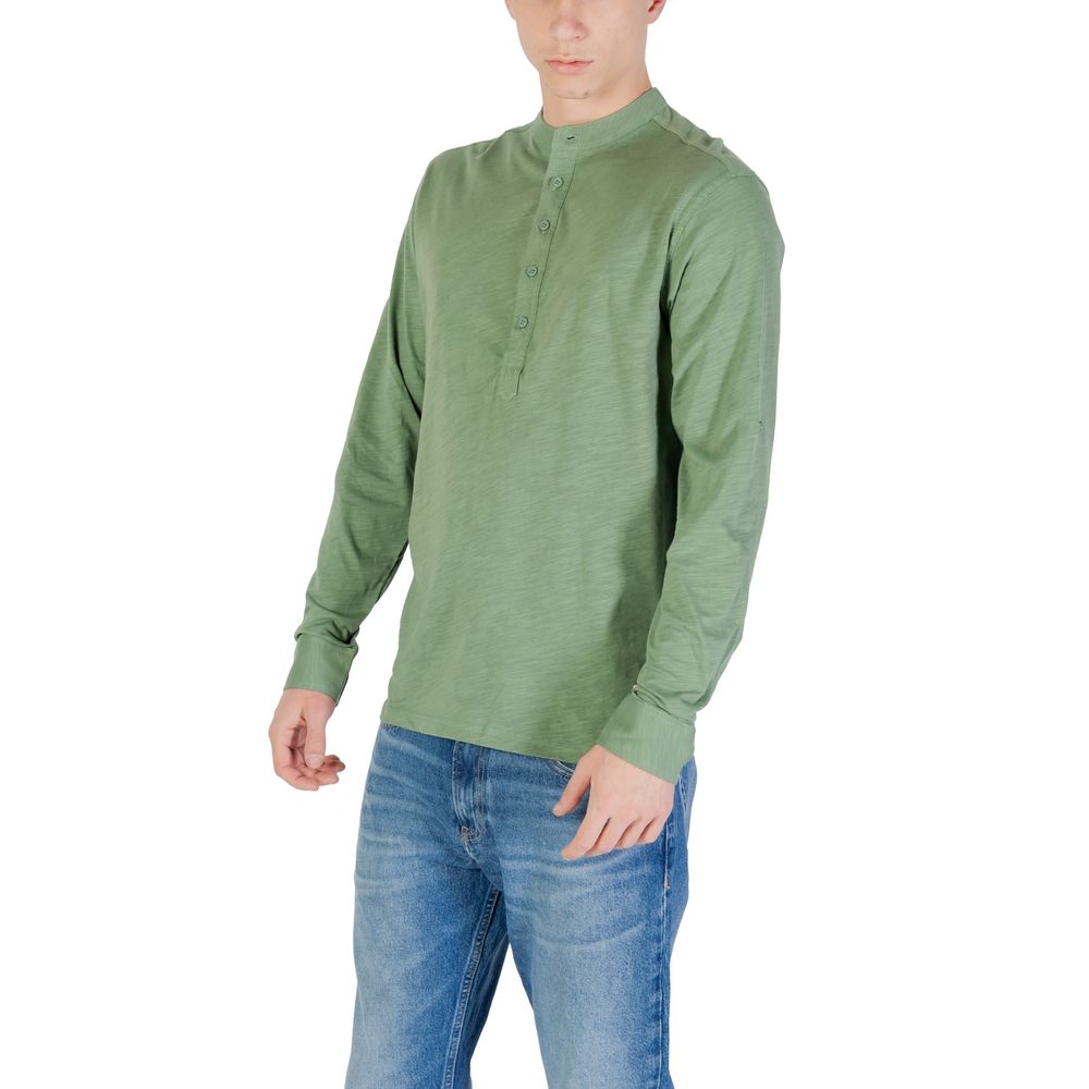 Bicolor Cotton Long Sleeve T-Shirt