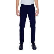 Blue Polyester Dress Pants