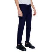 Blue Polyester Dress Pants
