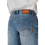 Blue Polyester Bermuda