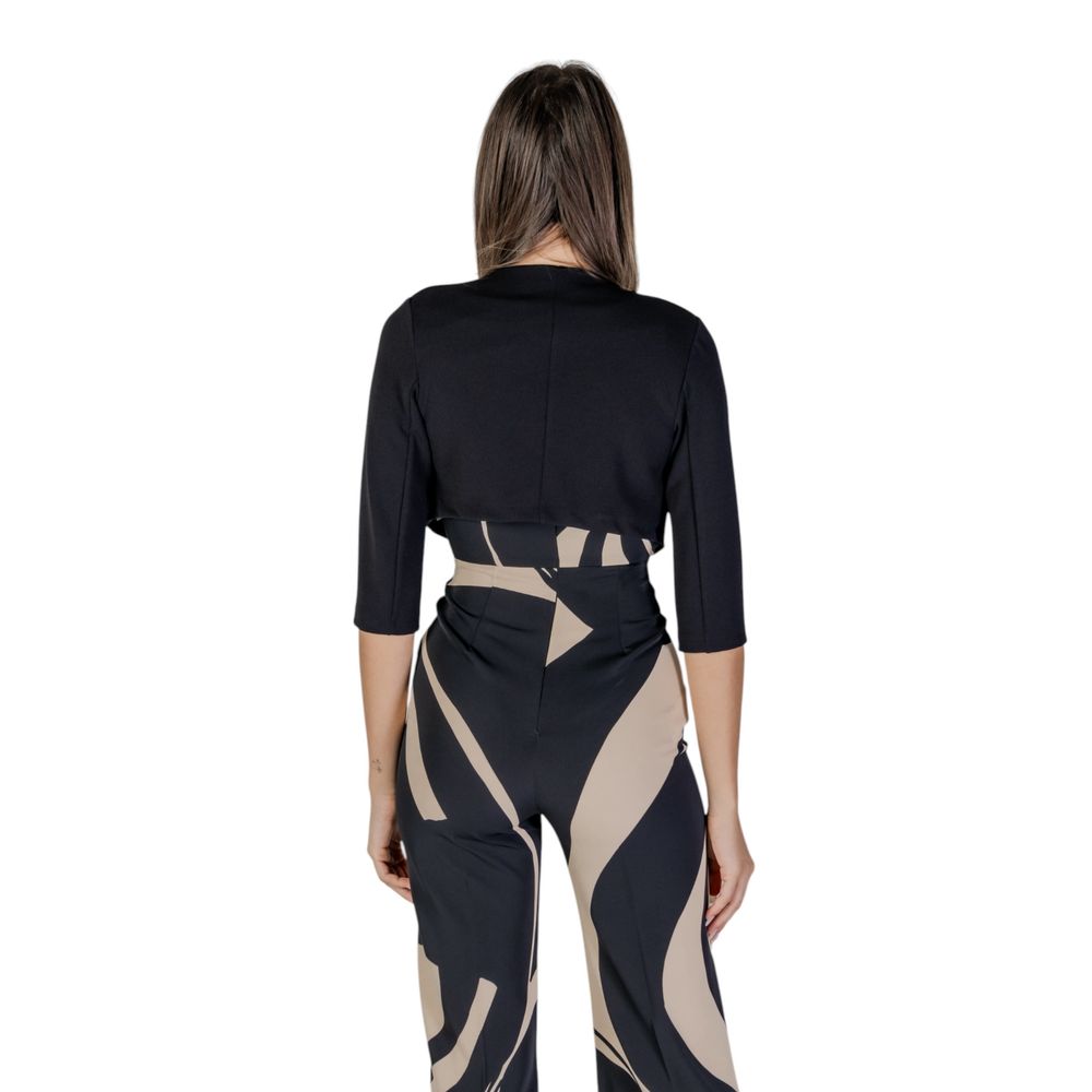 Black Polyester Sleveless Jacket