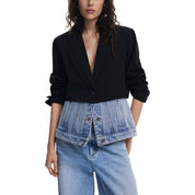 Black Cotton Blazer