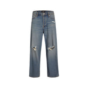 Blue Cotton Relaxed Fit Jean
