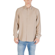 Beige Viscose Dress Shirt