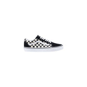 Black And White Fabric Low Top Sneakers