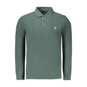 Green Cotton Men Polo Shirt
