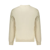 Beige Cotton Men Sweatshirt