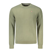 Green Cotton Men Sweater