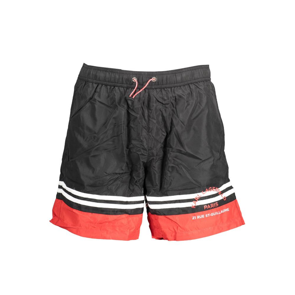 Nero Polyester Men Swim Boxer