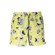 Yellow Polyester Men's Swim Boxer