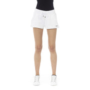 White Cotton Women's Sweat Shorts