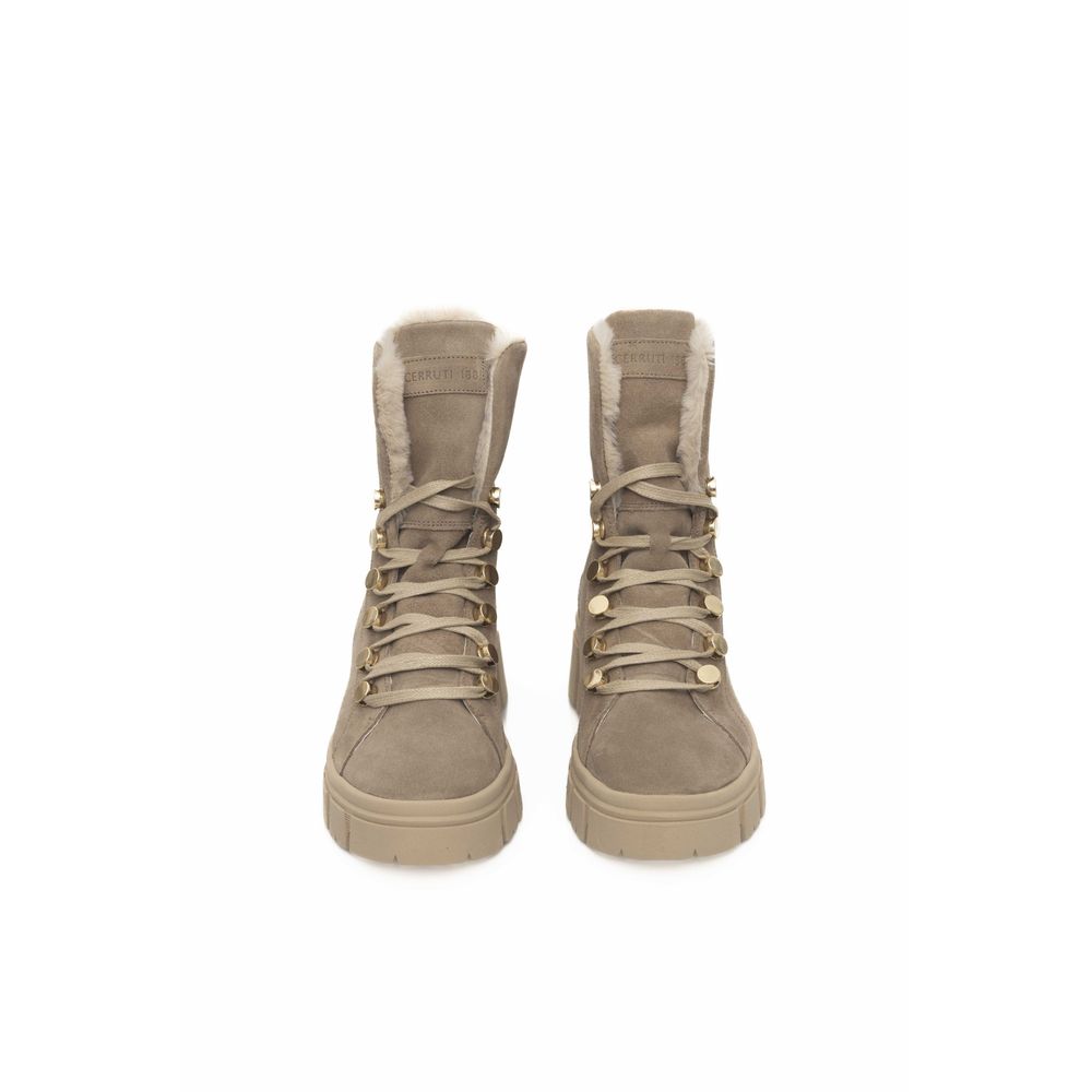 Beige Cowhide Women Boot