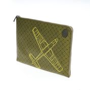 Green Leather Men Clutch