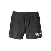 Black Polyester Men's Swim Boxer