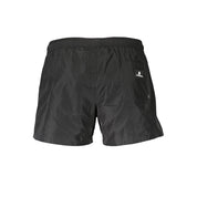 Black Polyester Men's Swim Boxer
