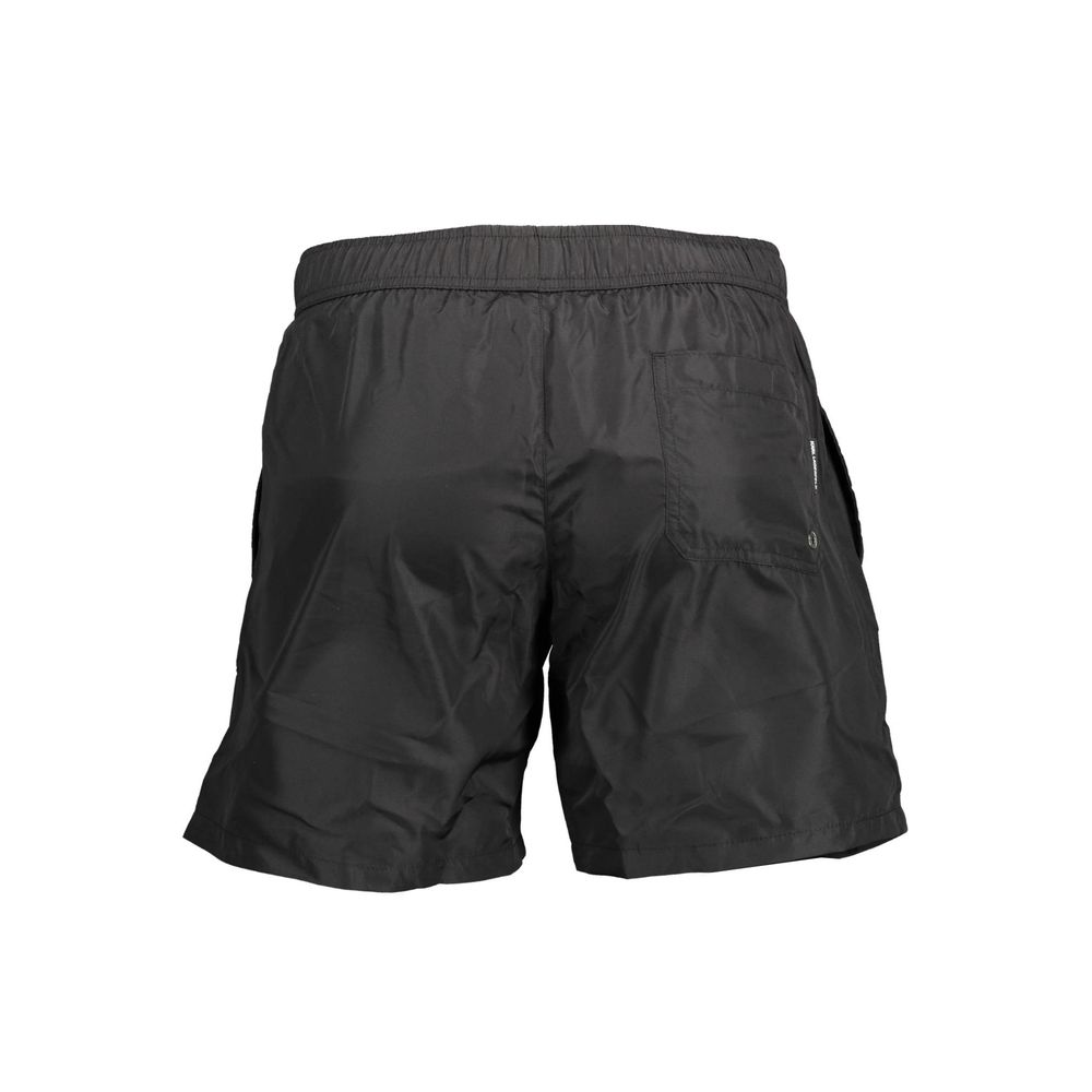 Black Polyester Men's Swim Boxer