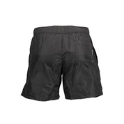Black Polyester Men's Swim Boxer